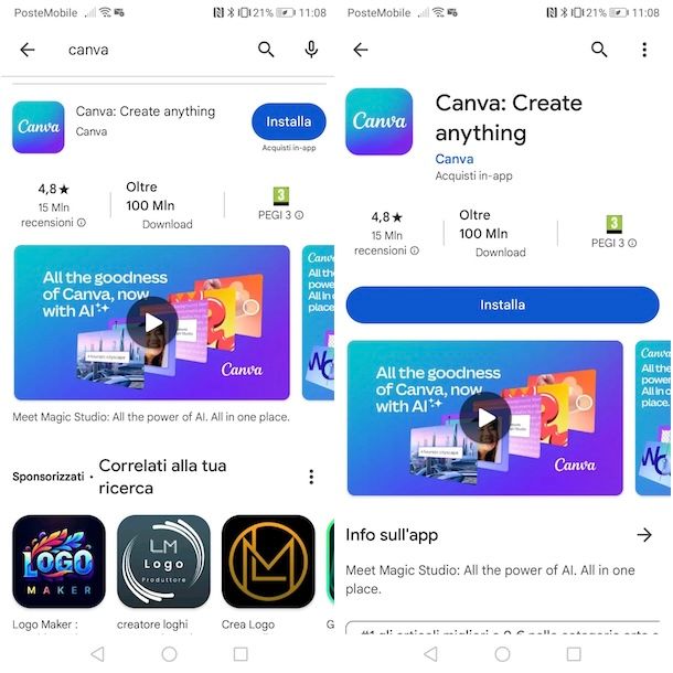 App Canva per Android