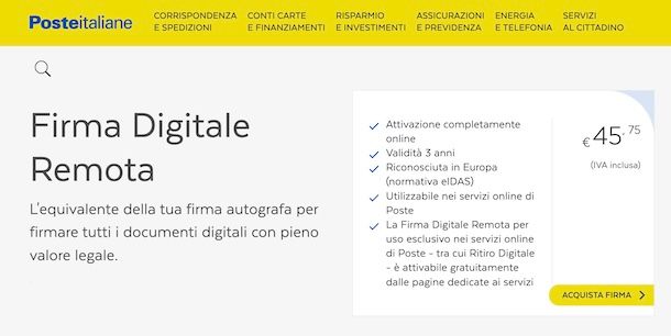 Firma digitale Poste Italiane