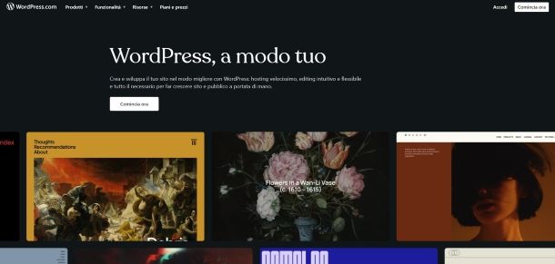 Homepage di WordPress
