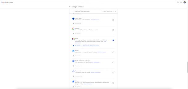 Backup Gmail Google Takeout