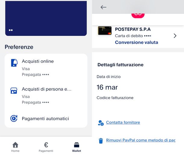 annullare pagamenti automatici da app PayPal