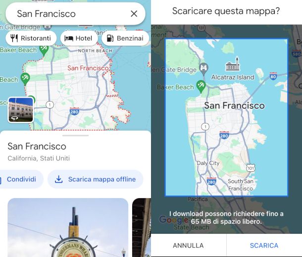 schermate download mappe da app Google Mps per iPhone