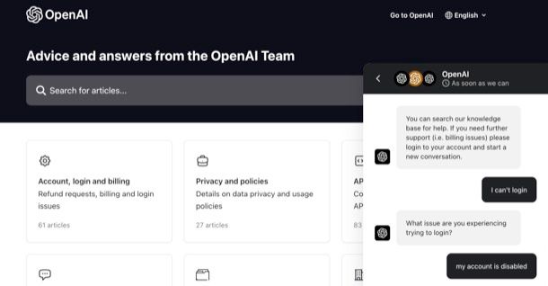Chat assistenza OpenAI