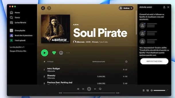 download brani da client desktop Spotify