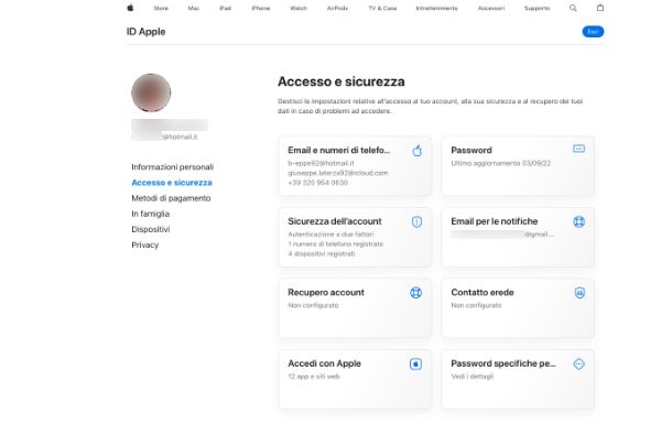 Come cambiare password ID Apple