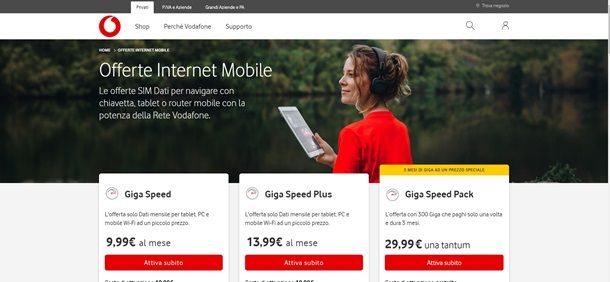 vodafone solo internet