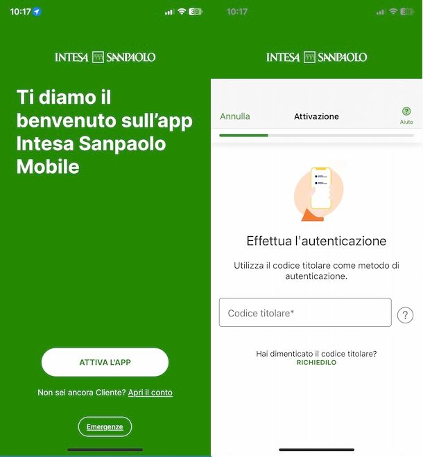 Attivare app Intesa Sanpaolo