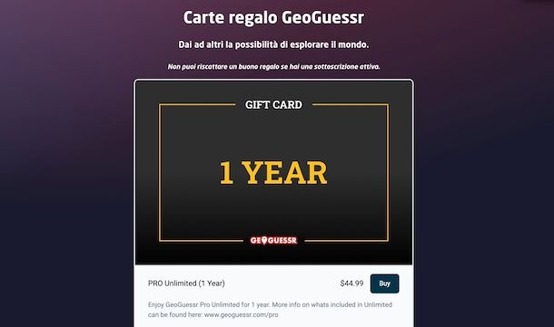 Carta regalo GeoGuessr