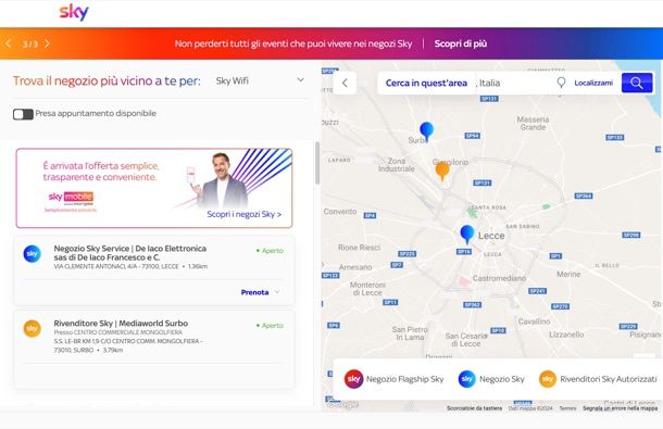 Disdetta Sky Wifi in negozio