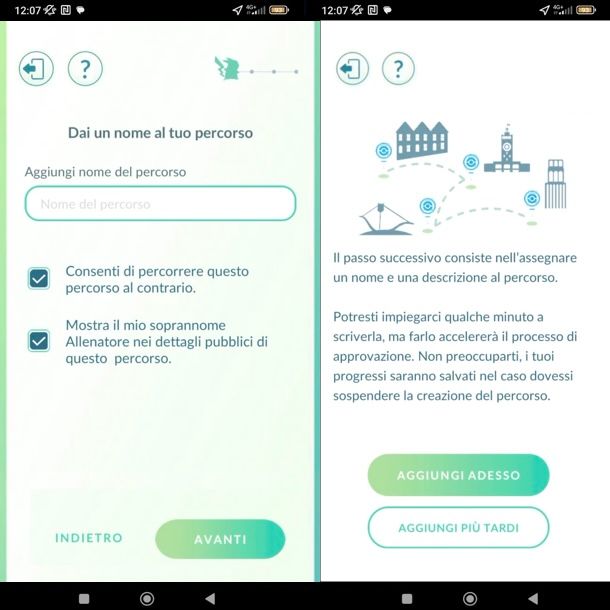 Percorso Pokémon GO