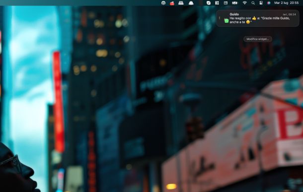 Notifica reazione WhatsApp macOS