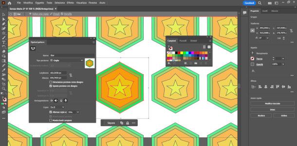 finestra opzioni Pattern su Illustrator