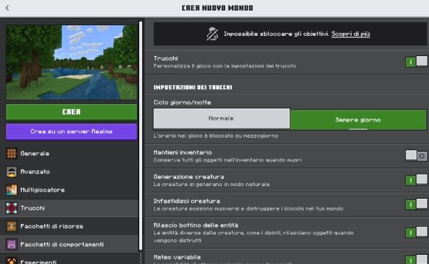 Come fermare il tempo su Minecraft Bedrock Edition