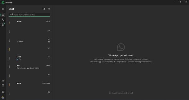 Vedere chat bloccate WhatsApp Windows