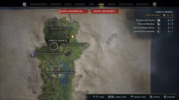 Come accedere alle rovine Hogwarts Legacy mappa