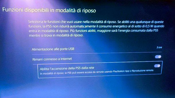 Abilitare riproduzione Remota PS5 modalità Riposo