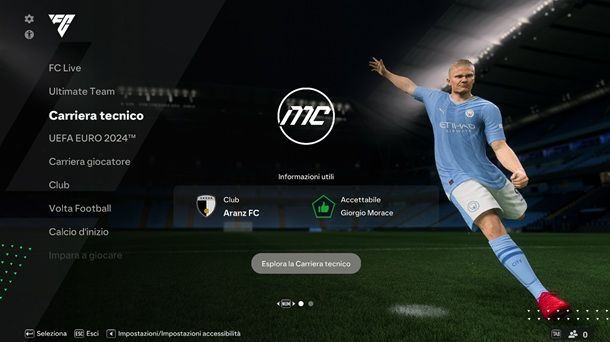 Modalità Carriera tecnico FIFA EA SPORTS FC