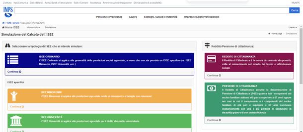 Simulazione calcolo ISEE online