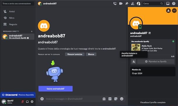 Ascoltare Spotify insieme su Discord