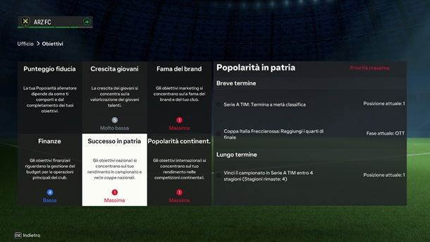 Obiettivi Stagione EA SPORTS FC FIFA