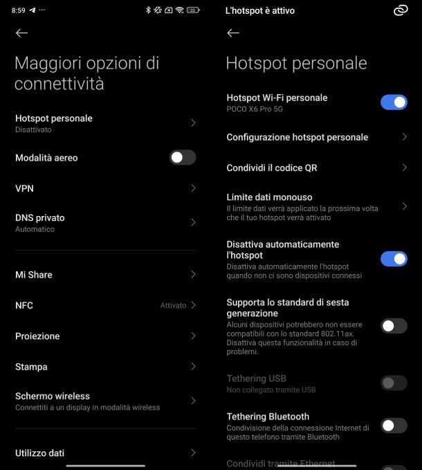 Hotspot smartphone POCO