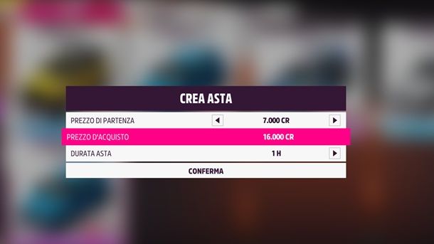 Crea asta automobili Forza Horizon 5