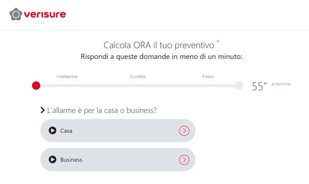 Calcolare il preventivo Verisure online