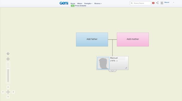 interfaccia Web app Geni
