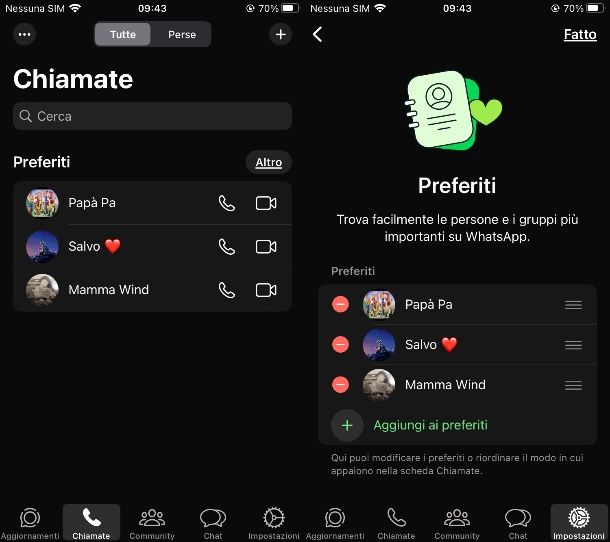 Come mettere i contatti preferiti su WhatsApp da iPhone