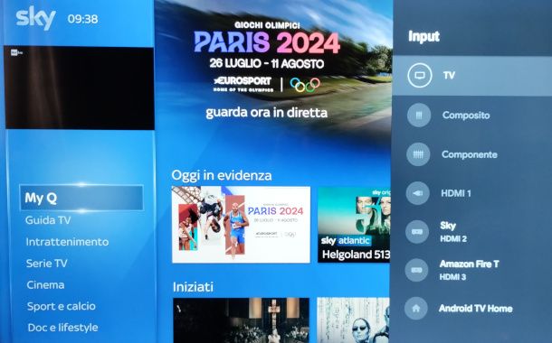 selezione sorgente TV su Smart TV