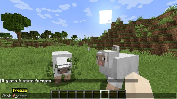 comando freeze per bloccare il tempo su Minecrafta Java