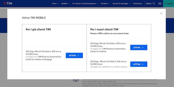 Cambiare offerta TIM Mobile