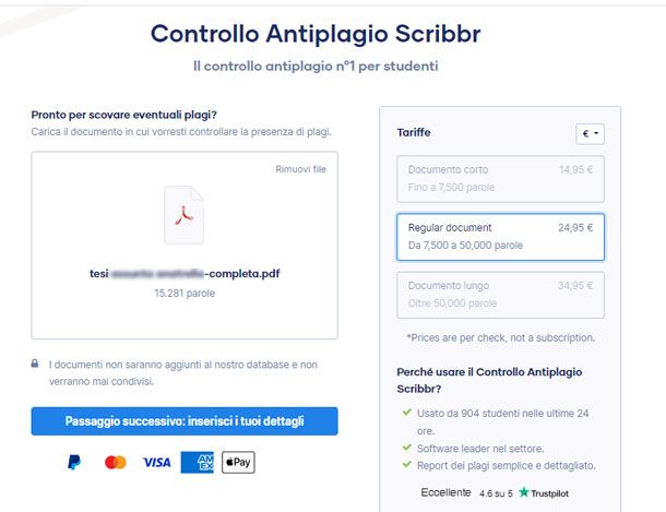 Controllo antiplagio Scribbr