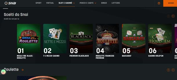 Snai casinò online italiano