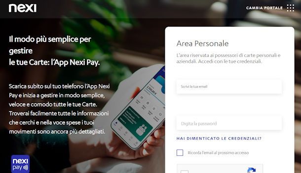 Come ricaricare da sito Nexi