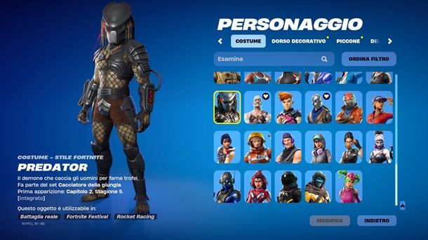 Predator Migliori skin Fortnite