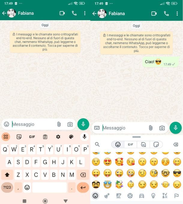 Scrivere messaggi su WhatsApp