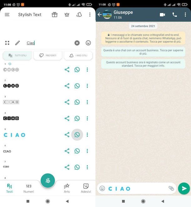 Scrivere messaggi colorati WhatsApp