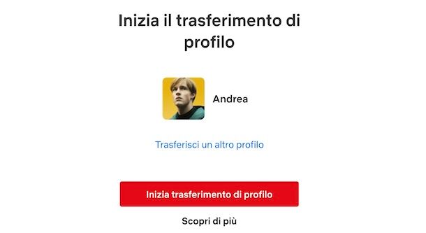 Trasferire profilo Netflix da un account all'altro