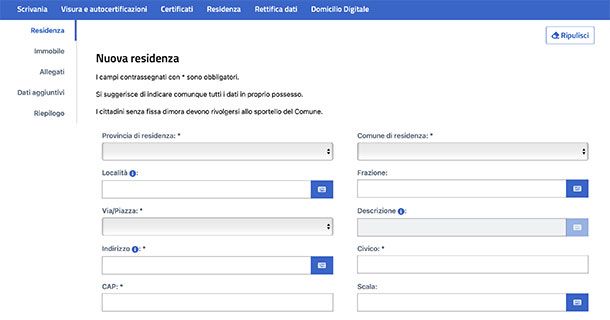Come cambiare residenza online