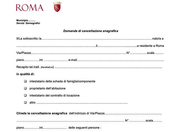 Come richiedere la cancellazione anagrafica di una persona dallo stato di famiglia