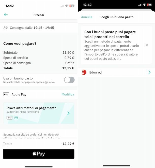 Pagare Deliveroo con Ticket Restaurant