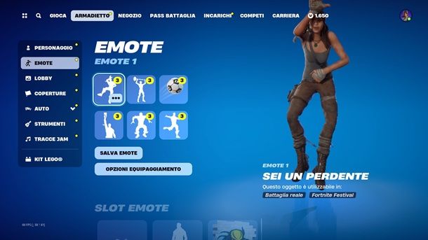 Sei un perdente Take The L Emote Fortnite