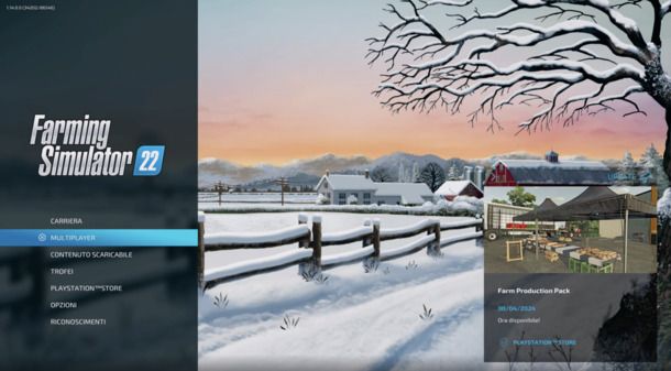 Farming Simulator menu principale