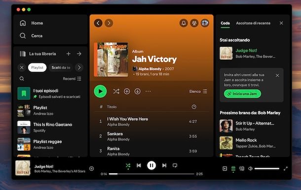 Avviare una Jam Spotify da computer