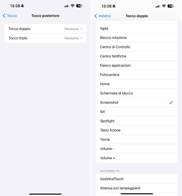 Come fare uno screenshot su iPhone 15 con tocco posteriore
