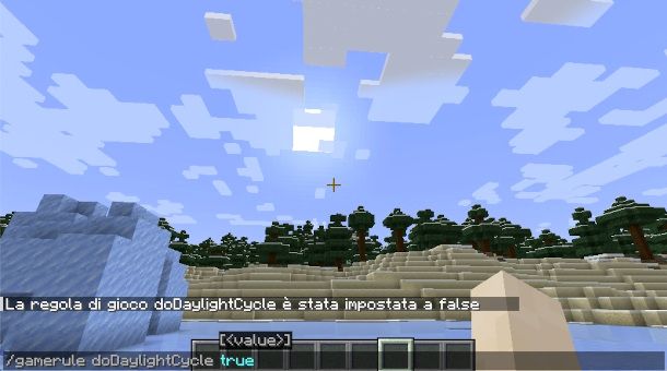 comando per bloccare ciclo giorno notte Minecraft