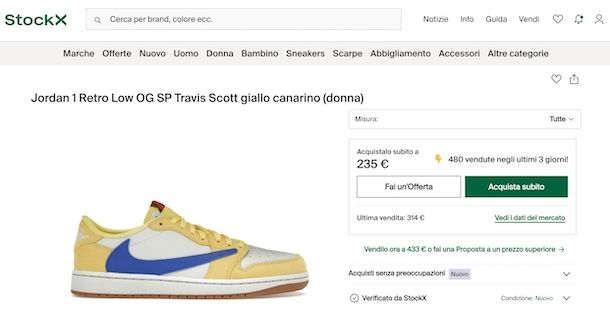 Acquistare su StockX