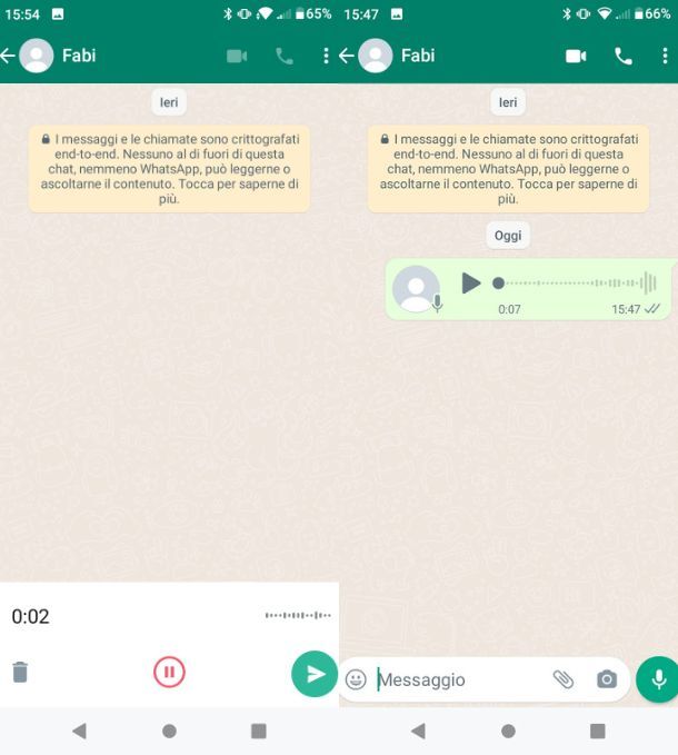 Scrivere messaggi vocali WhatsApp