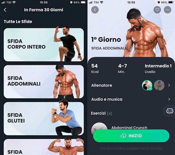 Sfida fitness 30 giorni